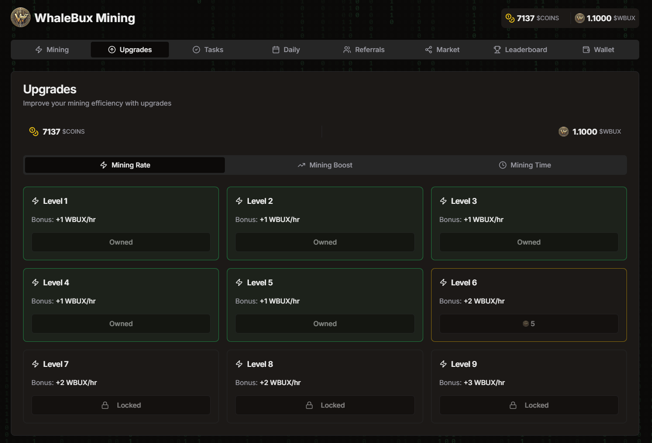 Whalebux Mining App Screenshot 3
